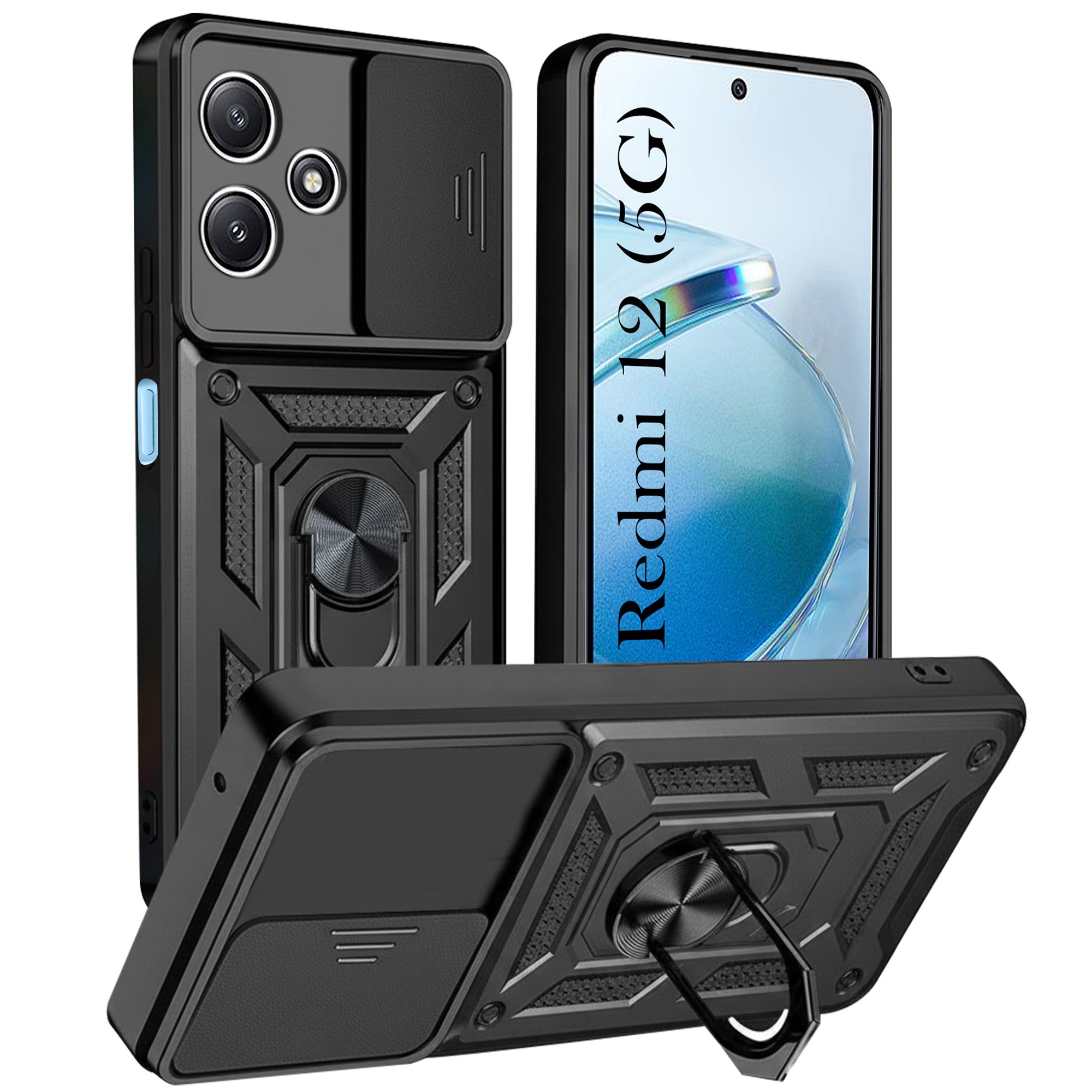 For Redmi 12 5G Back Cover Case (Hybrid Dual Armor Polycarbonate)