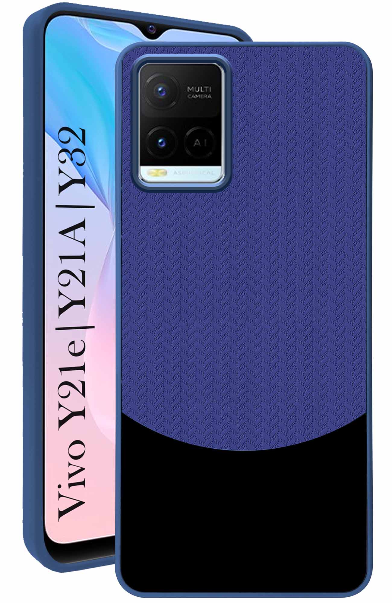 For Vivo Y21e | Vivo Y21A | Vivo Y32 Back Cover Case (Elegant PU Leather Finish | Premium Minimalist Professional | Camera Protection Bump)
