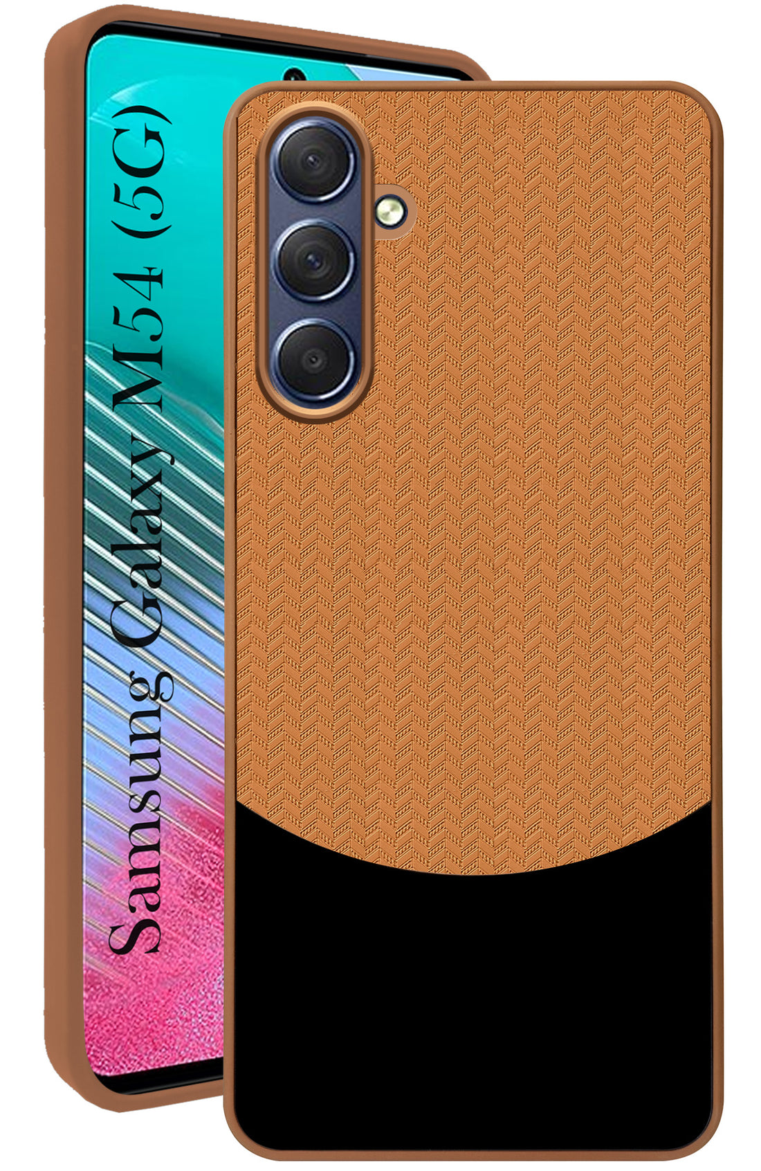 For Samsung Galaxy M54 5G Back Cover Case (Elegant PU Leather Finish | Premium Minimalist Professional | Camera Protection Bump)