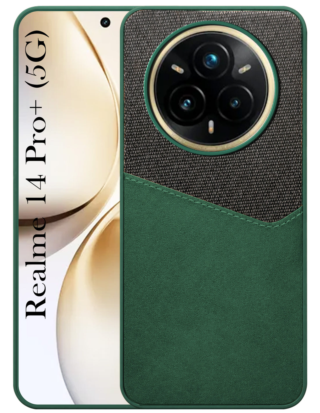 For Realme 14 Pro Plus Back Cover Case (Dual PU Leather Stitch | Professional Minimalist | Soft and Flexible)
