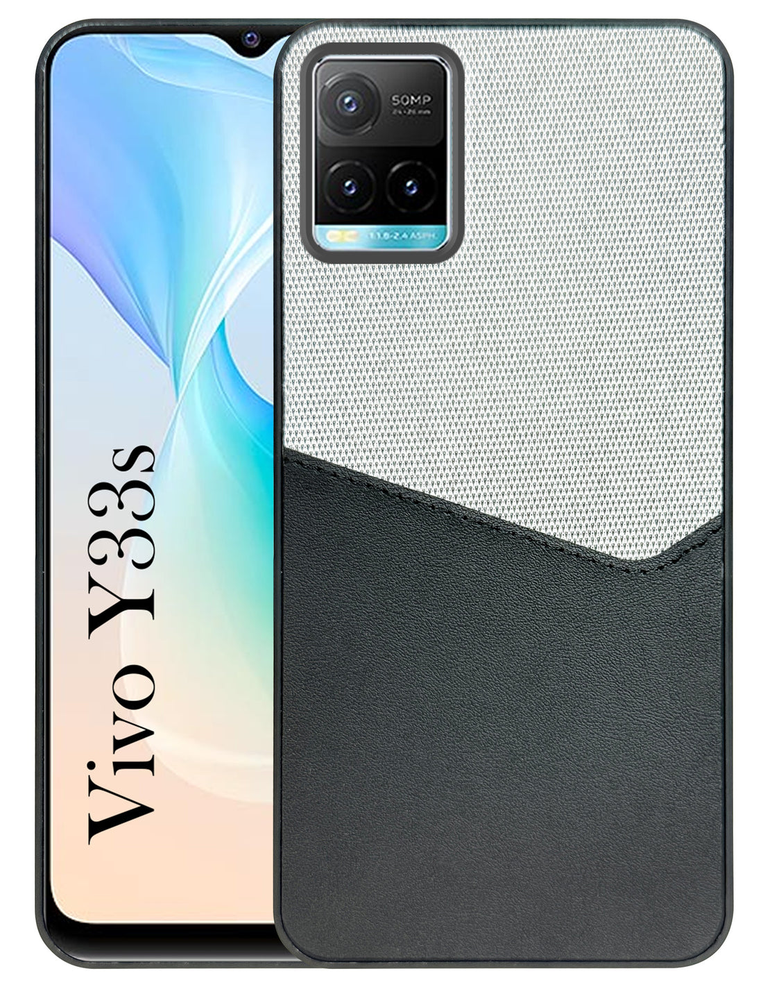 For Vivo Y33s Back Cover Case (Dual PU Leather Stitch | Professional Minimalist | Soft and Flexible)