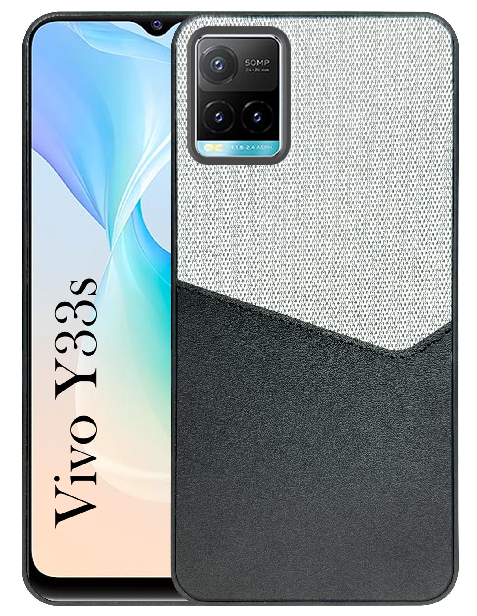 For Vivo Y33s Back Cover Case (Dual PU Leather Stitch | Professional Minimalist | Soft and Flexible)