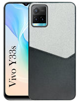 For Vivo Y33s Back Cover Case (Dual PU Leather Stitch | Professional Minimalist | Soft and Flexible)