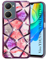For Vivo Y18 | Y18e | Y03 | Y18i | Y18t Back Cover Case (Dual Design Glitter Sparkle and Detachable Diamond Print Case | Soft and Flexible)