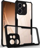 for Oppo Reno15 Pro 5G | Oppo Reno 15 Pro 5G Back Cover Case Hybrid (Shockproof with Polycarbonate Clear Panel | Professional Black)