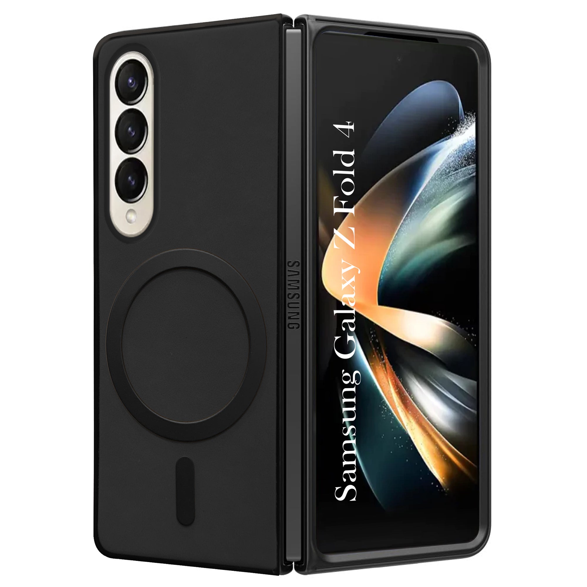 For Samsung Galaxy Z Fold 4 5G Back Cover Case (MagSafe Wireless Charging Compatible | Sleek Leather Finish | Inside Microfiber Cloth)