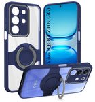 For Vivo iQOO Z10x Back Cover Case with stand (Built-in Ring Holder Kickstand | Lifetime Anti Yellow | Camera Protection)