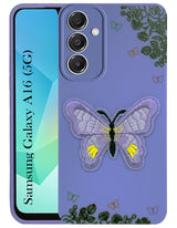 For Samsung Galaxy A16 5G Back Cover Case (Soft Butterfly Embroidery | Women Teen Girls | Camera Protection| Matte Silicone)
