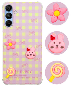 For Samsung Galaxy A15 5G Back Cover Case (3D Cute Cartoons | Hard Back Side Soft | Matte Premium Finish | HD Printing)