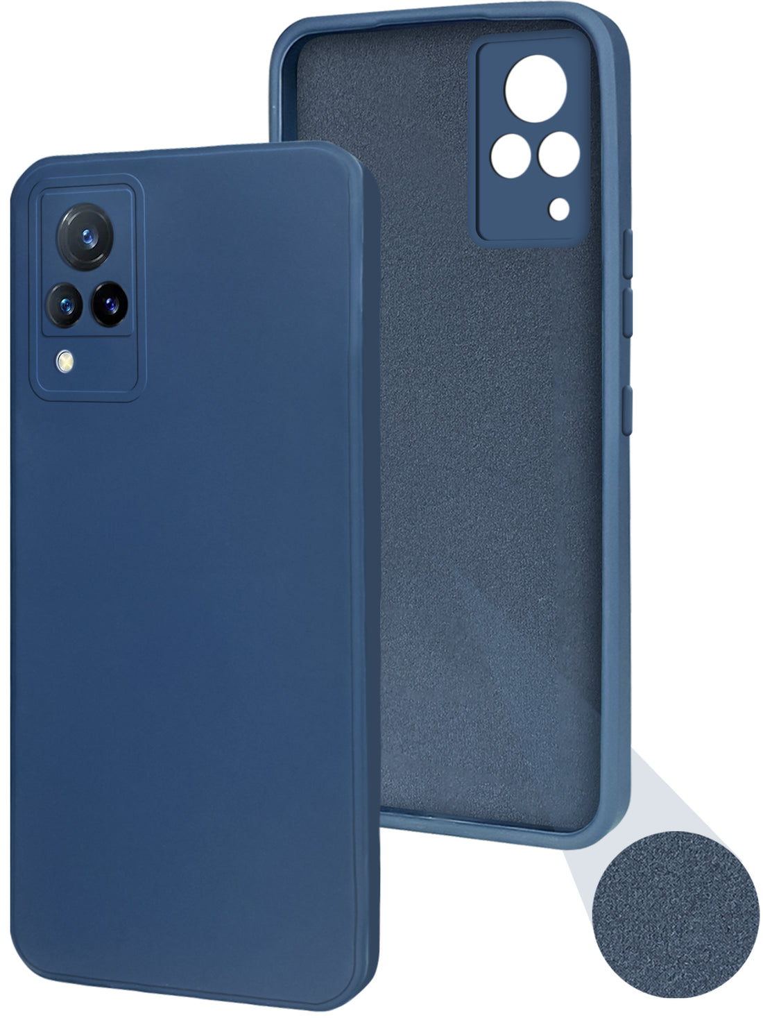 For Vivo V21 | Vivo V21 5G Back Cover Case ( Matte Finish Silicone with Inside Fiber cloth)