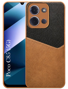 For Poco C85 5G Back Cover Case (Dual PU Leather Stitch | Professional Minimalist | Soft and Flexible)