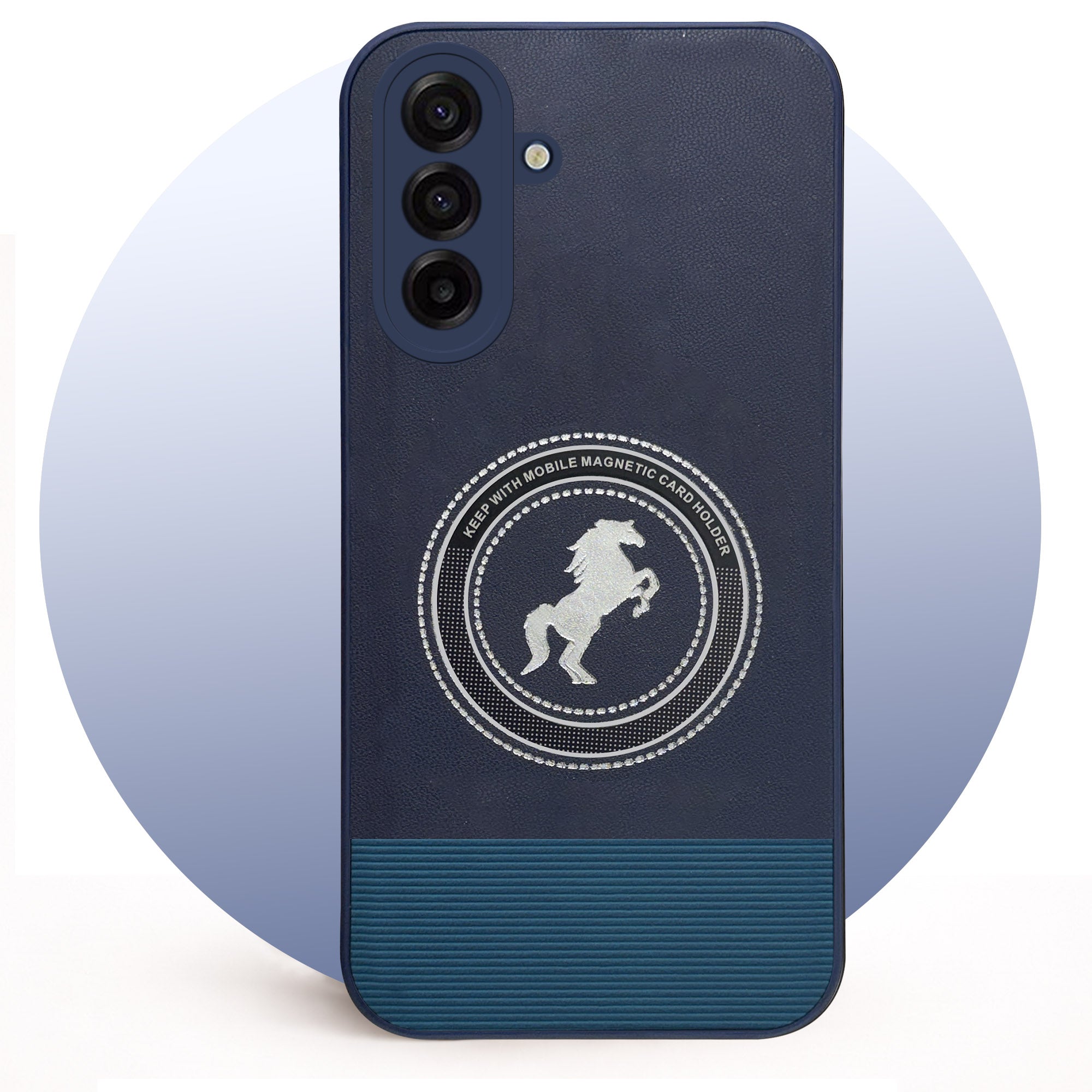 For Samsung Galaxy A17 | Samsung F17 | Samsung M17 5G Back Cover Case PU Leather Finish  (Professional Minimalist Texture | MagSafe Compatile | Camera Protection | Sleek Sober Formal)