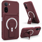 For Redmi A7 Pro 4G|5G Back Case Cover Metallic (Hybrid Armor Kickstand | MagSafe Compatible | Camera Protection Shockproof)