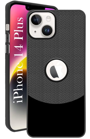 For iPhone 14 Plus Back Cover Case (Elegant PU Leather Finish | Premium Minimalist Professional | Camera Protection Bump)