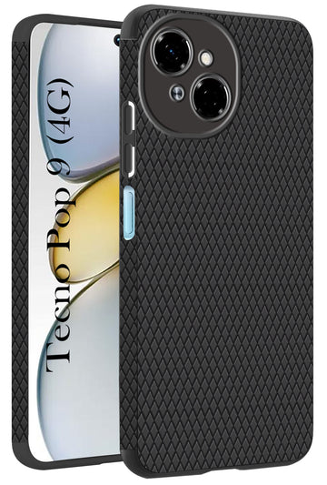 For Tecno Pop 9 4G Back Cover Case (Camera Protection | Side Grip Texture | Soft and Flexible)