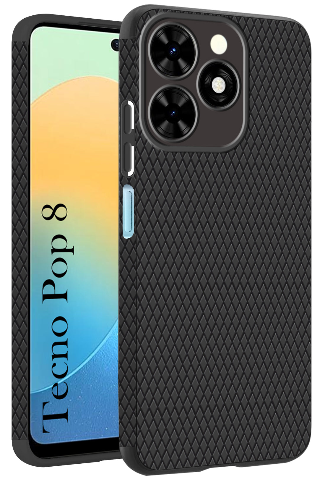 For Tecno Pop 8 Back Cover Case (Liquid Silicone | Side Grip | Camera Protection)