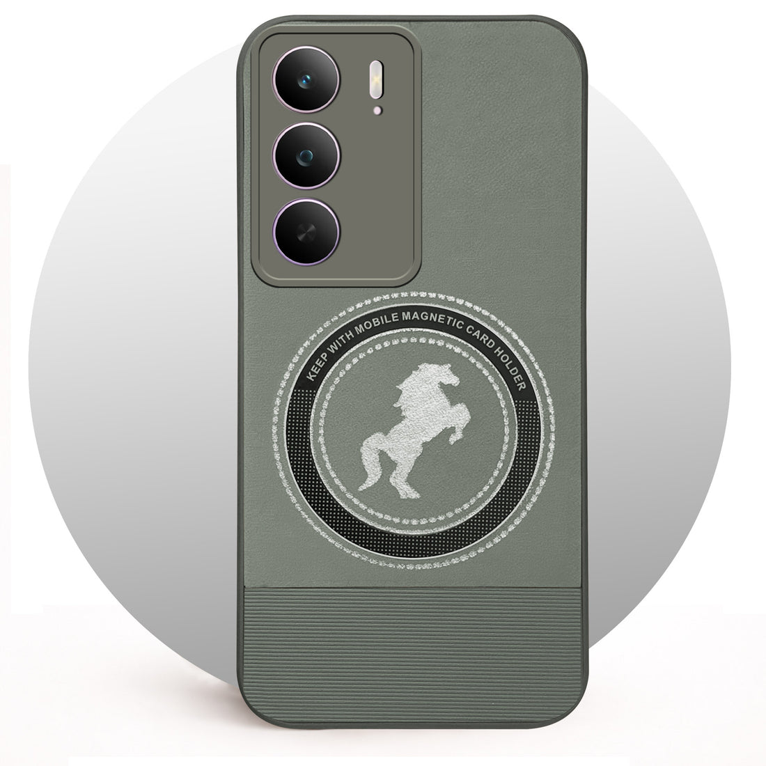 For Realme C75 5G Back Cover Case PU Leather Finish (Professional Minimalist Texture | MagSafe Compatile | Camera Protection | Sleek Sober Formal)