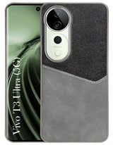 For Vivo T3 Ultra Back Cover Case (Dual PU Leather Stitch | Professional Minimalist | Soft and Flexible)