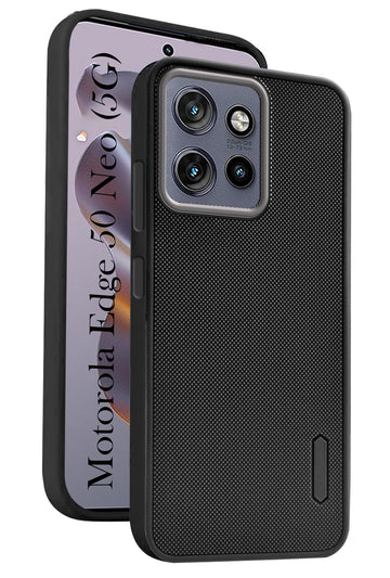 For Moto Edge 50 Neo Back Cover Case ( Textured Grip Design | Camera Protetion | Slim and Light Weight | Soft Touch and Feel | Black )