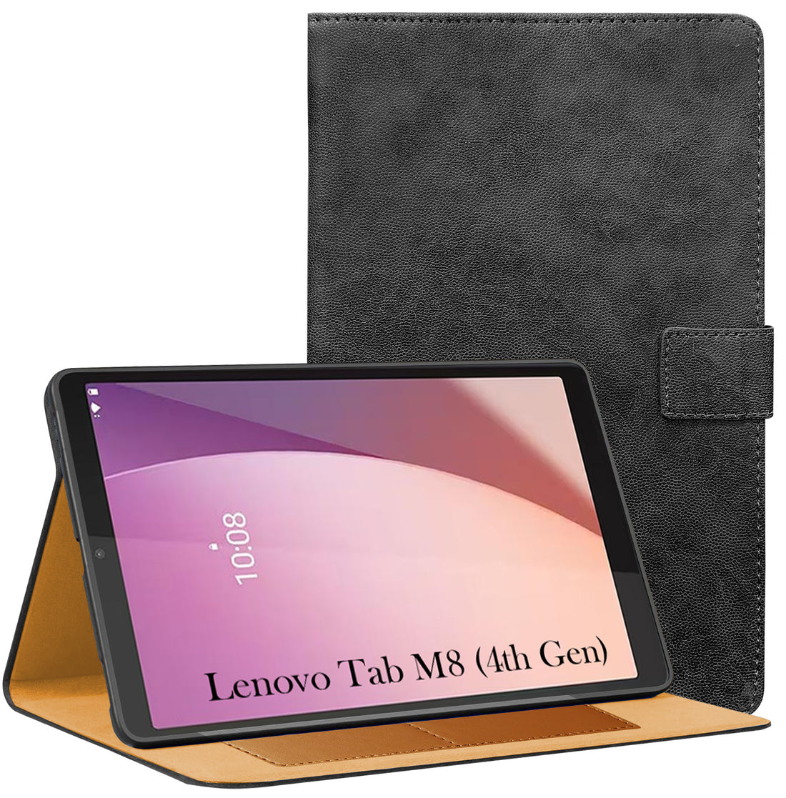For Lenovo Tab M8 4 GEN 2024 8 Inch Flip Cover Folio Cover (PU Matte Leather | Multi-Angle Smart Stand | Card Storage Slots | Silicone Back Pouch)