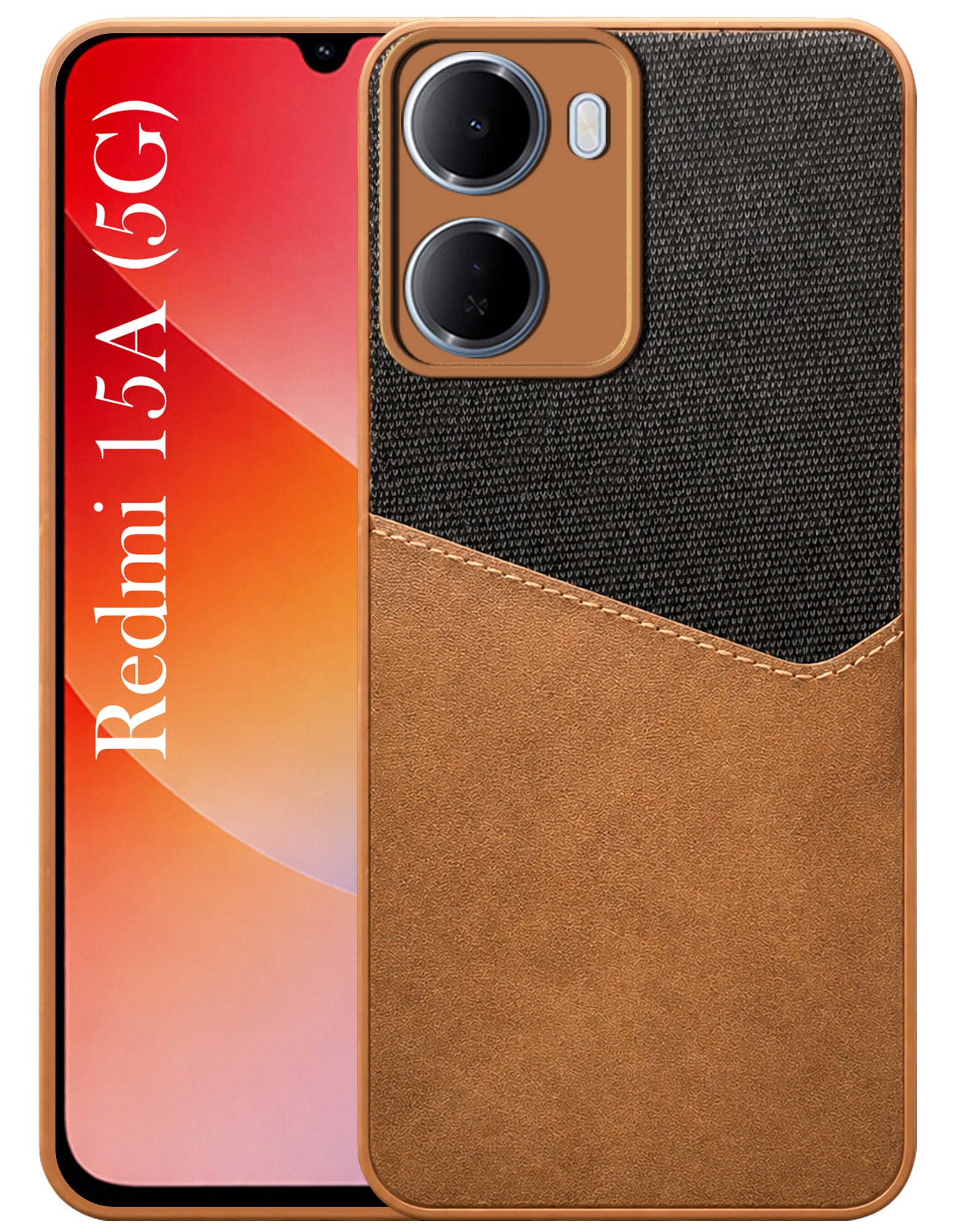 For Redmi 15A 5G Back Cover Case (Dual PU Leather Stitch | Professional Minimalist | Soft and Flexible)