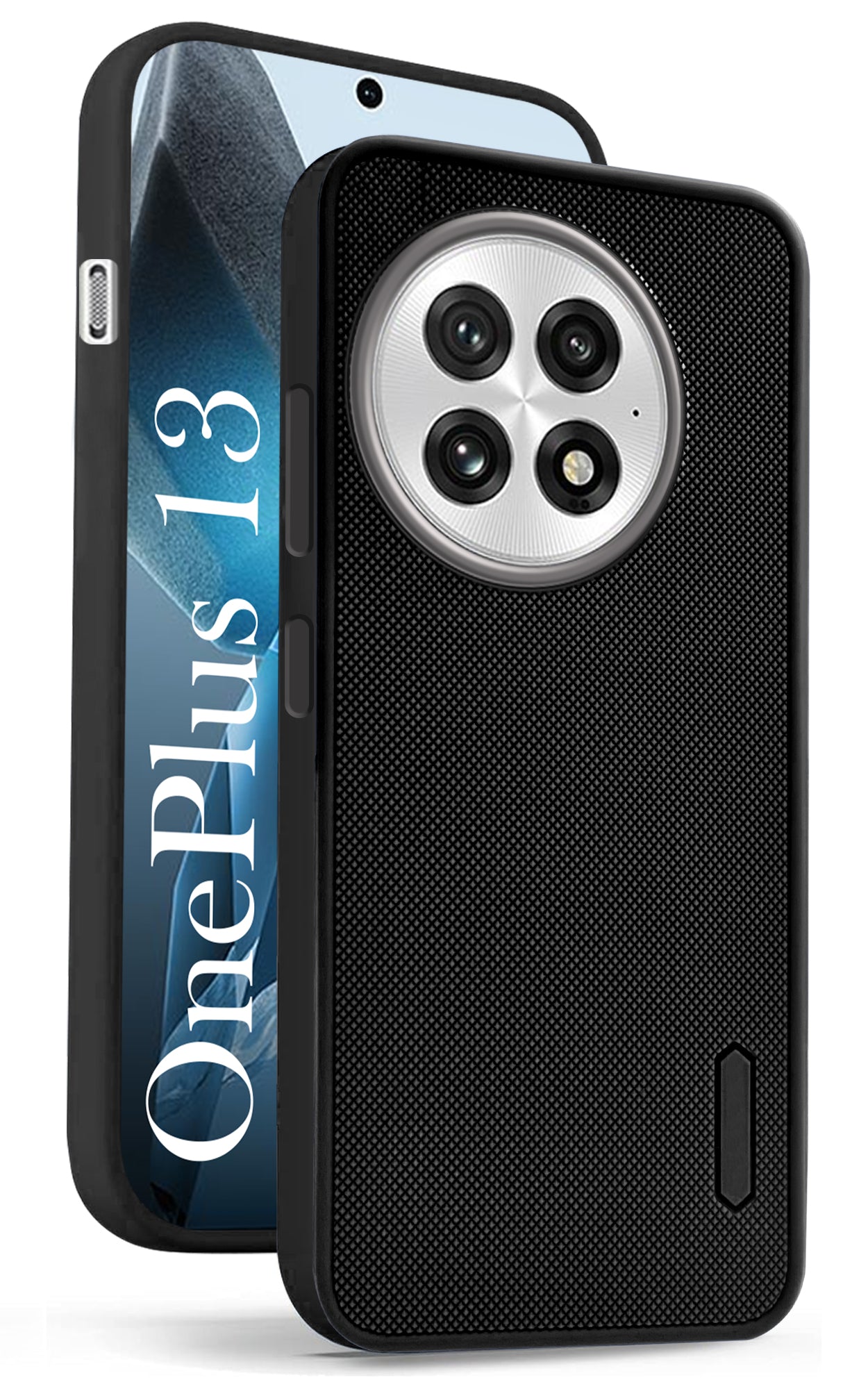 For OnePlus 13 Back Cover Case (Textured Grip Design | Micro-Fiber Cloth Inside | Slim and Light Weight | Soft Touch and Feel | Black)