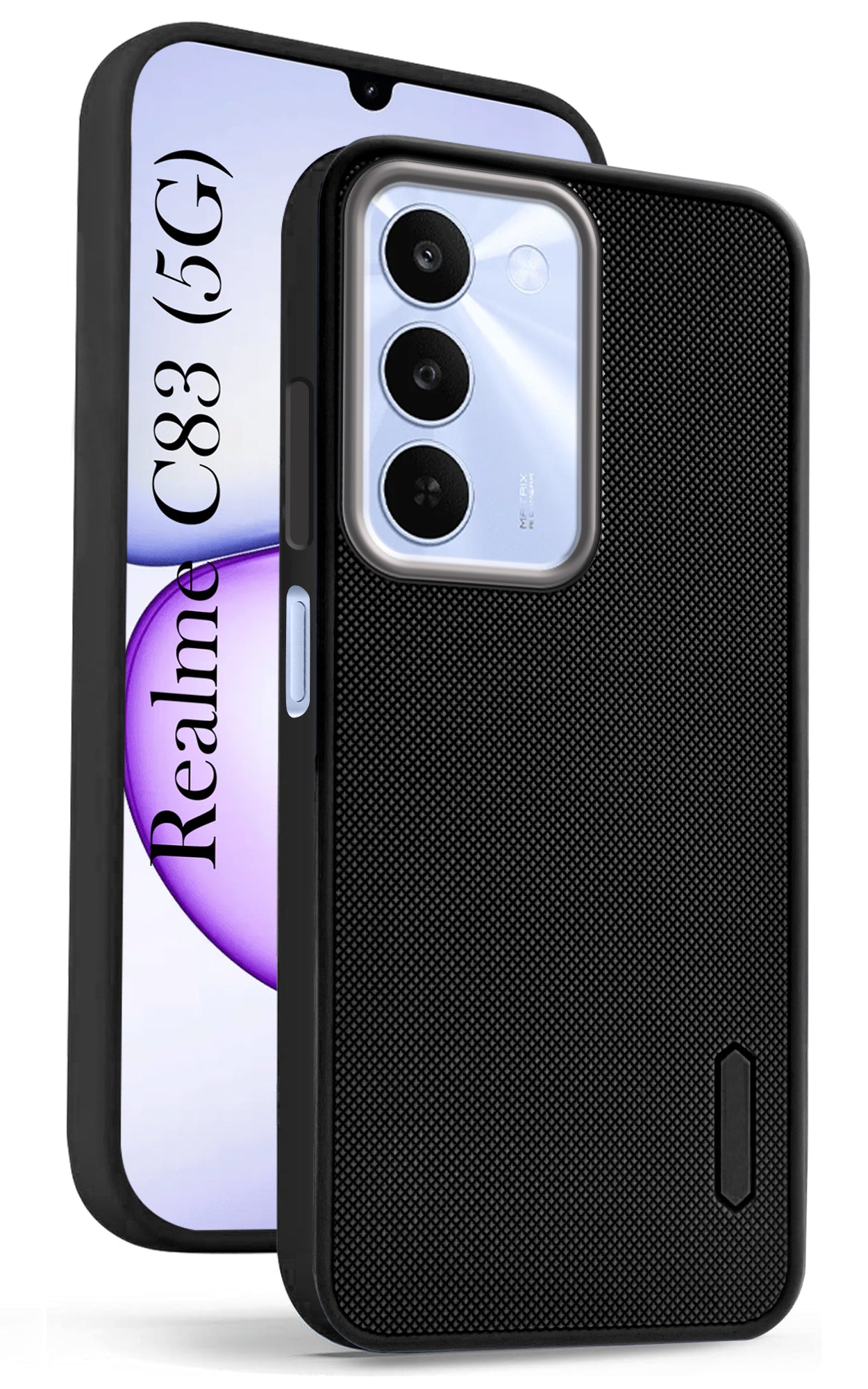 For Realme C83 5G Back Cover Case Rubberised (Textured Grip Design | Micro-Fiber Cloth Inside | Slim and Light Weight | SoFt Touch and Feel)
