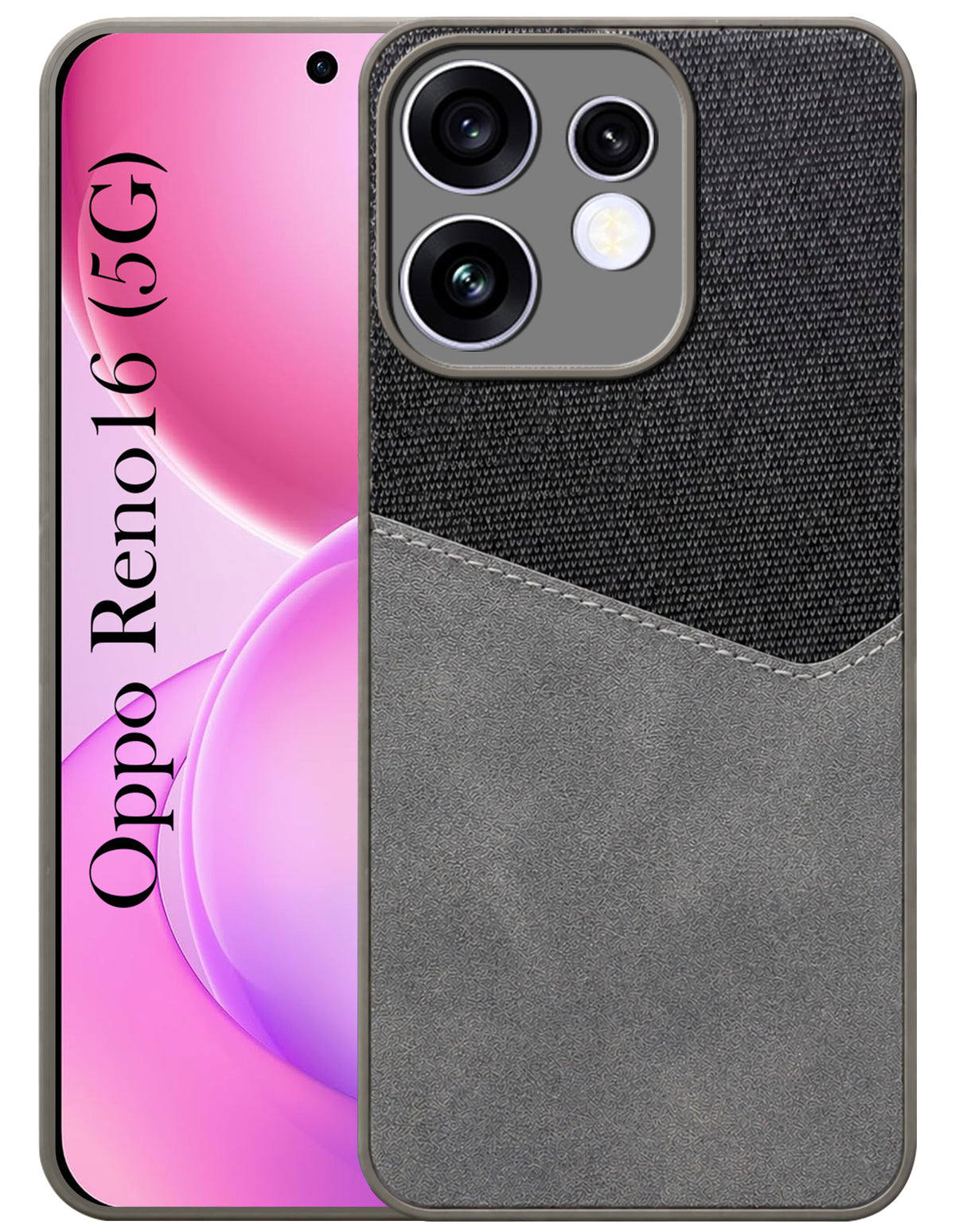 For Oppo Reno 16 Back Cover Case (Dual PU Leather Stitch | Professional Minimalist | Soft and Flexible)