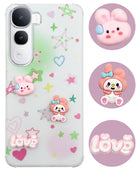 For Vivo Y400 Back Cover Case (3D Cute Cartoons | Hard Back Side Soft | Matte Premium Finish | HD Printing)