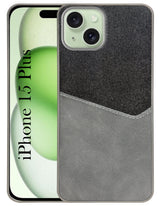 For Apple iPhone 15 Plus Back Cover Case (Dual PU Leather Stitch | Professional Minimalist | Soft and Flexible)