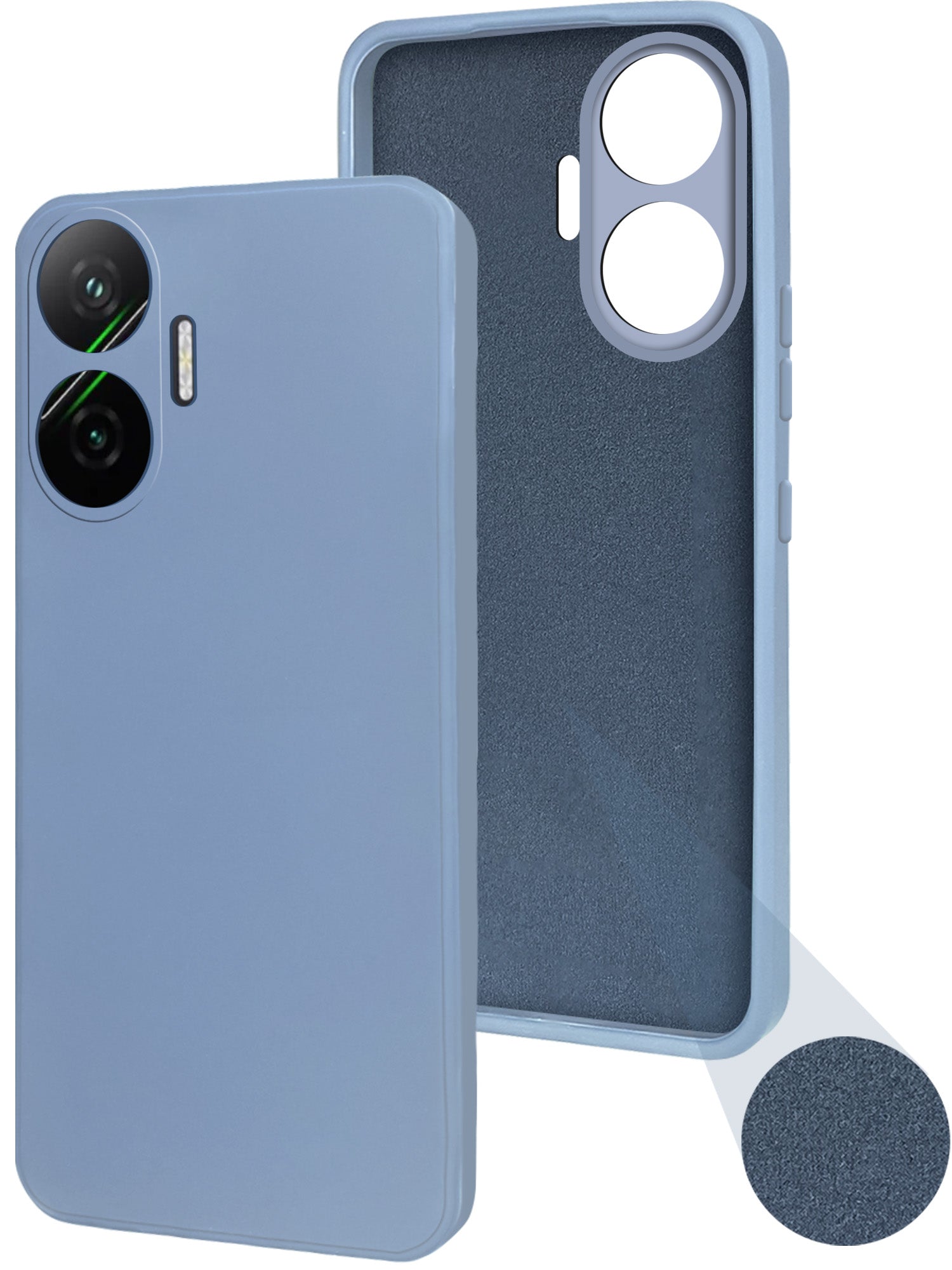 For Xiaomi Poco F7 5G Back Cover Case (Matte Finish Silicone with Inside Fiber cloth)