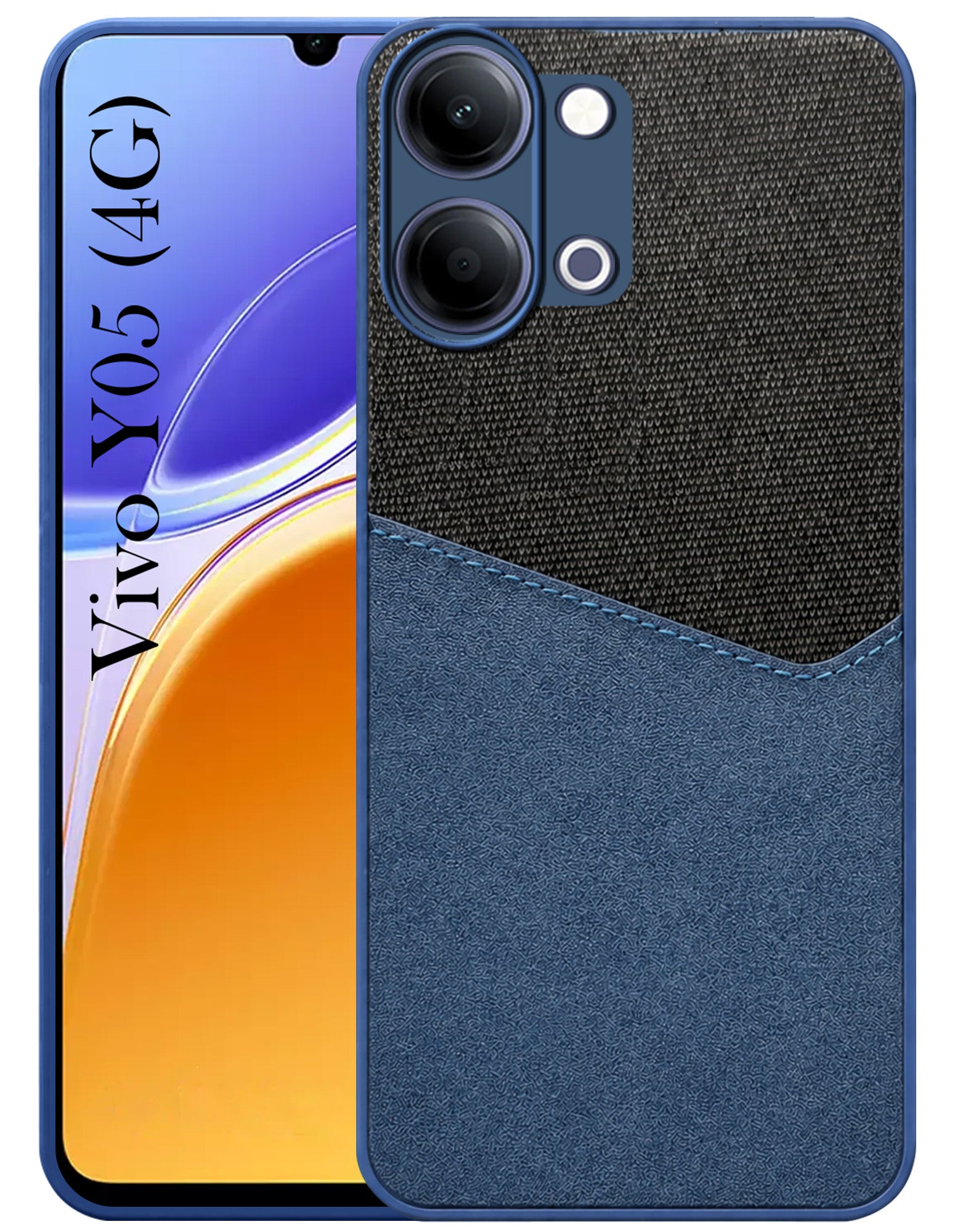 For Vivo Y05 4G Back Cover Case (Dual PU Leather Stitch | Professional Minimalist | Soft and Flexible)