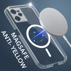 For Realme C35 Back Cover Case Lifetime Anti-Yellow MagSafe Compatible Clear (Sleek Hard Crystal | Shockproof and Camera Protection)