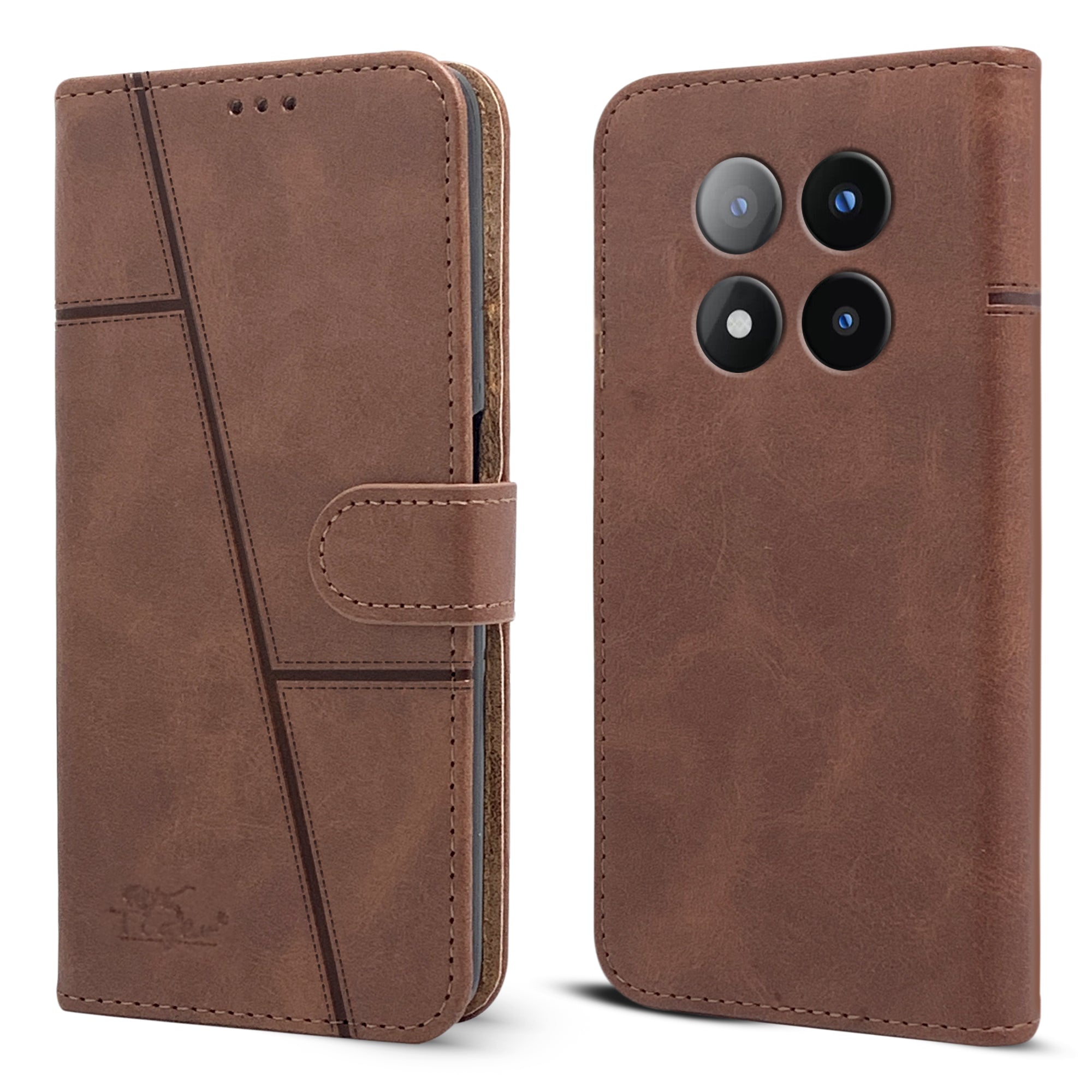 For Redmi Note 14 Pro Flip Cover Case ( Stitched Leather with