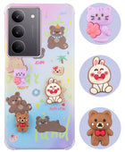 For Realme 14X Back Cover Case (3D Cute Cartoons | Hard Back Side Soft | Matte Premium Finish | HD Printing)