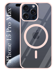 For Apple iPhone 15 Pro Max Back Cover Case (MagSafe Compatible Wireless Charging | Hybrid Camera Bump Protection | Shockproof Polycarbonate Material)