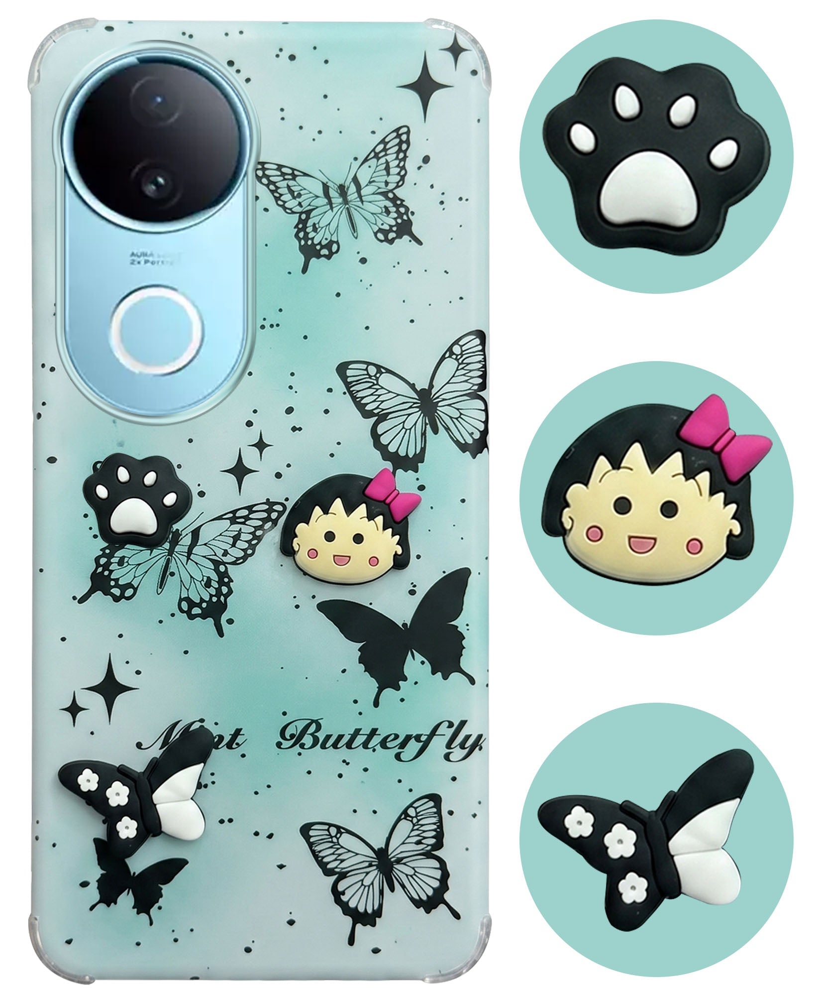 For Vivo iQOO Z10R Back Cover Case (3D Cute Cartoons | Hard Back Side Soft | Matte Premium Finish | HD Printing)