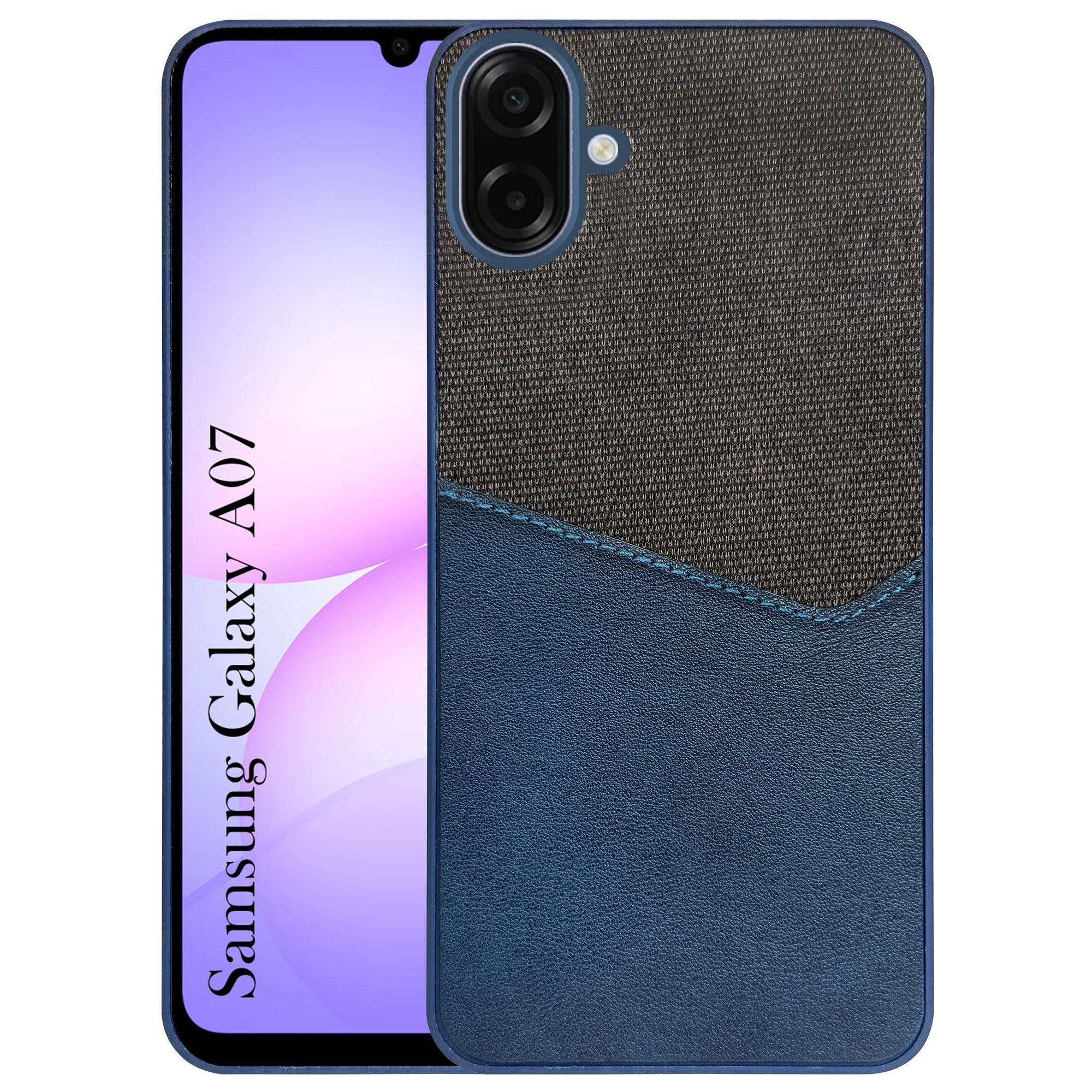 For Samsung Galaxy A07 5G Back Cover Case (Dual PU Leather Stitch | Professional Minimalist | Soft and Flexible)