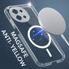 For Vivo T3X 5G Back Cover Case Lifetime Anti-Yellow MagSafe Compatible Clear (Sleek Hard Crystal | Shockproof and Camera Protection)