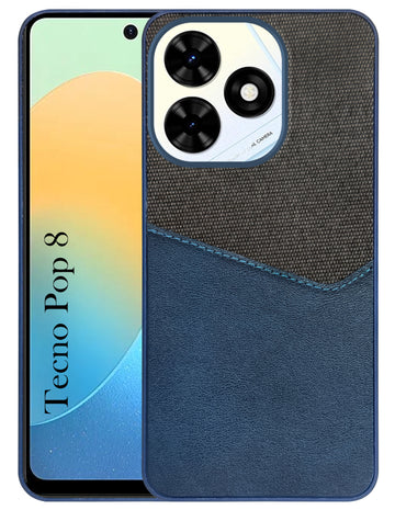 For Tecno Pop 8 Back Cover Case (Dual PU Leather Stitch | Professional Minimalist | Soft and Flexible)