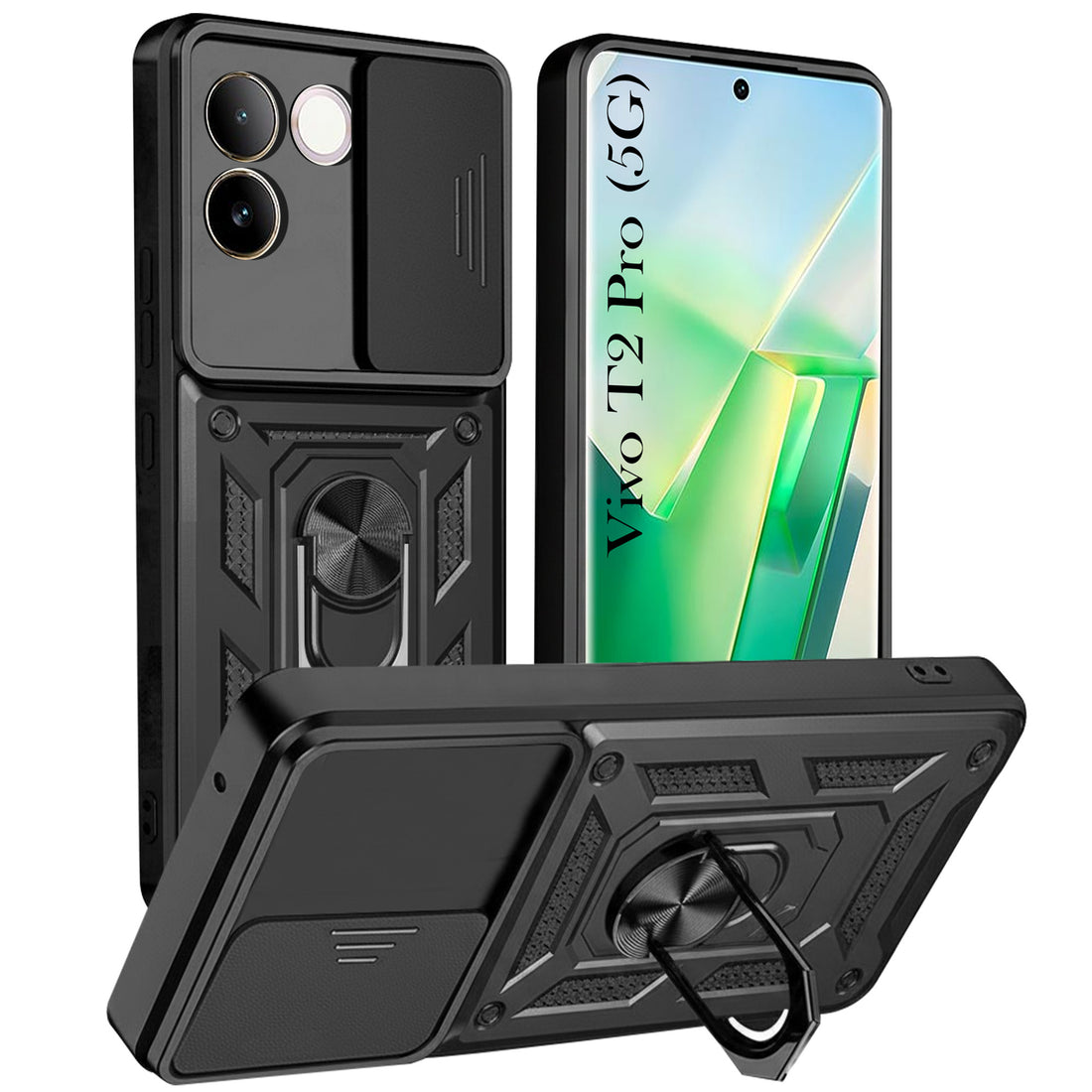 For Vivo T2 Pro Back Cover Case (Hybrid Dual Armor Polycarbonate)