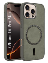 For Apple iPhone 16 Pro Max Back Cover Case (Sleek Leather Finish | MagSafe Compatible Wireless Charging | Camera Bump Protection)