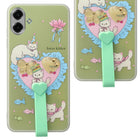 For Samsung Galaxy A07 5G | F70e 5G Back Cover Case (3D Cute Heart Strap Holder | Camera Protection | Designer Girls Print)