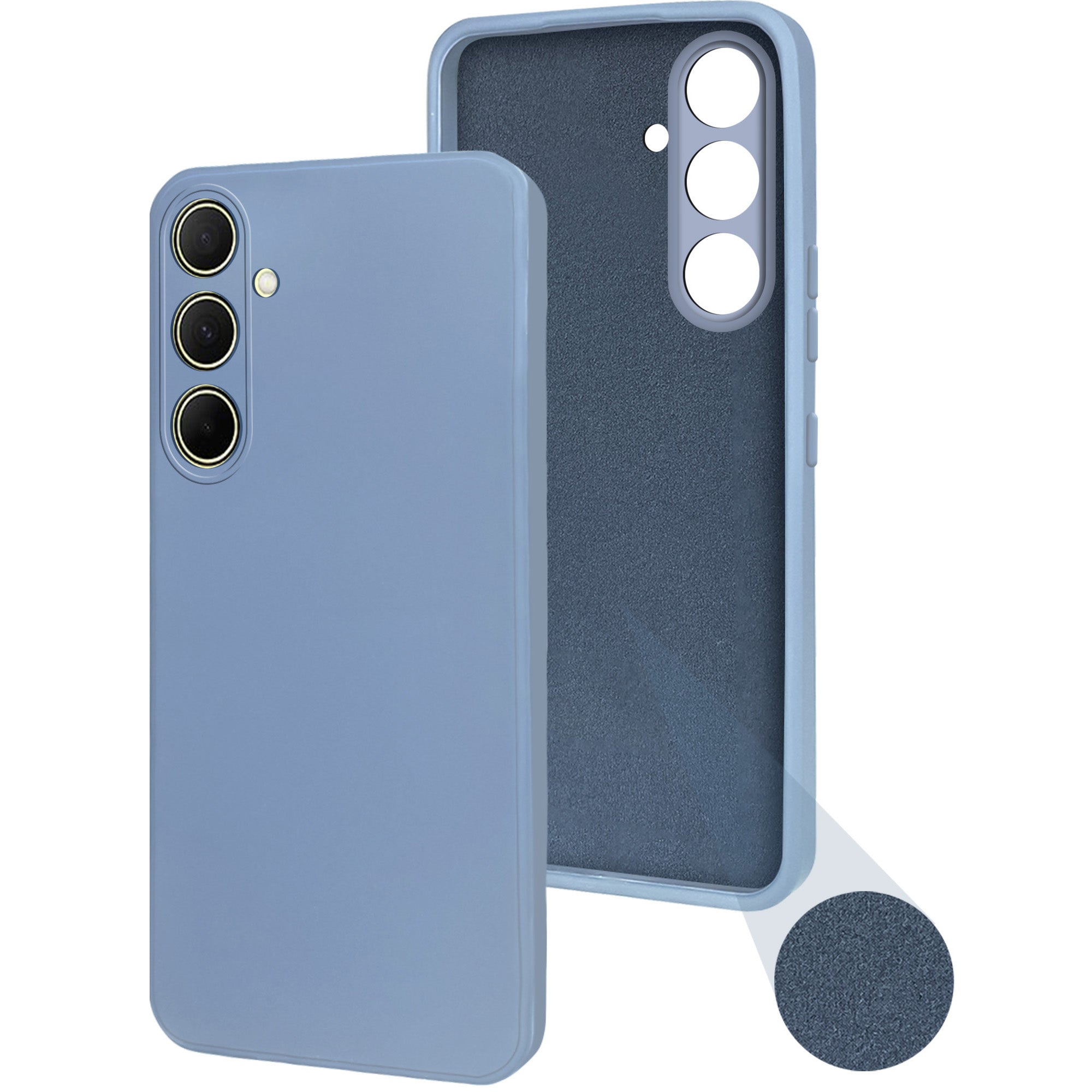 For Samsung Galaxy A35 5G Back Cover Case (Matte Finish Silicone with Inside Fiber Cloth)