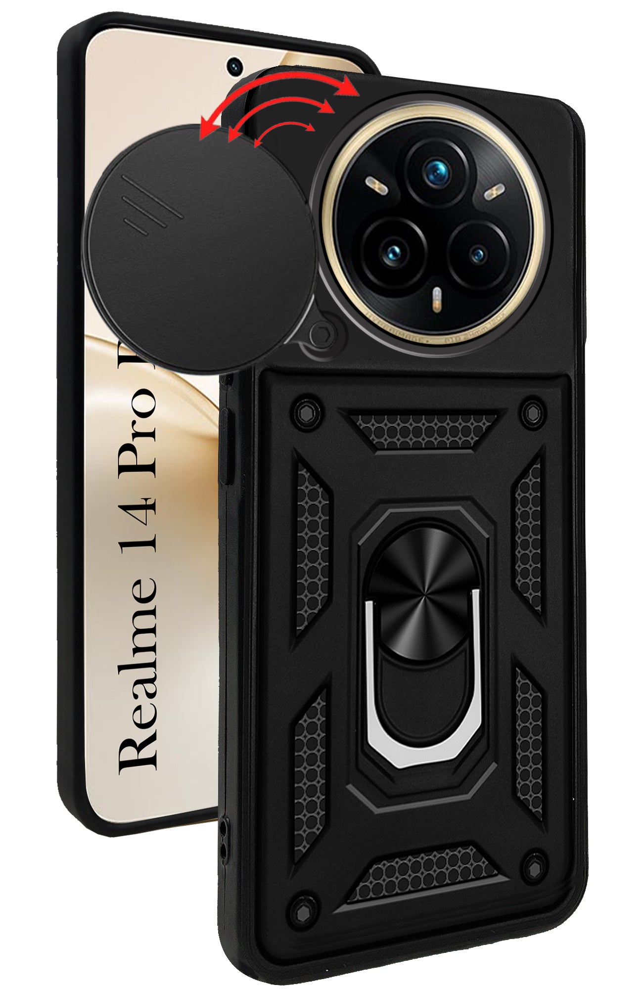 For Realme 14 Pro Plus 5G Back Cover Case (Hybrid Dual Armor Polycarbonate)