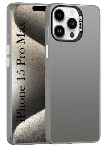 For iPhone 15 Pro Max Hard Back Cover Case (Velvet Touch | Professional Glossy Finish | Camera Protection Bump)