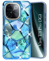 For Vivo T3 Pro Back Cover Case ( Dual Design Glitter Sparkle and Detachable Diamond Print Case | Soft and Flexible)