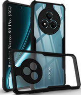 For Realme Narzo 80 Pro Back Cover Case (Shockproof with Polycarbonate Clear Panel | Professional Black)