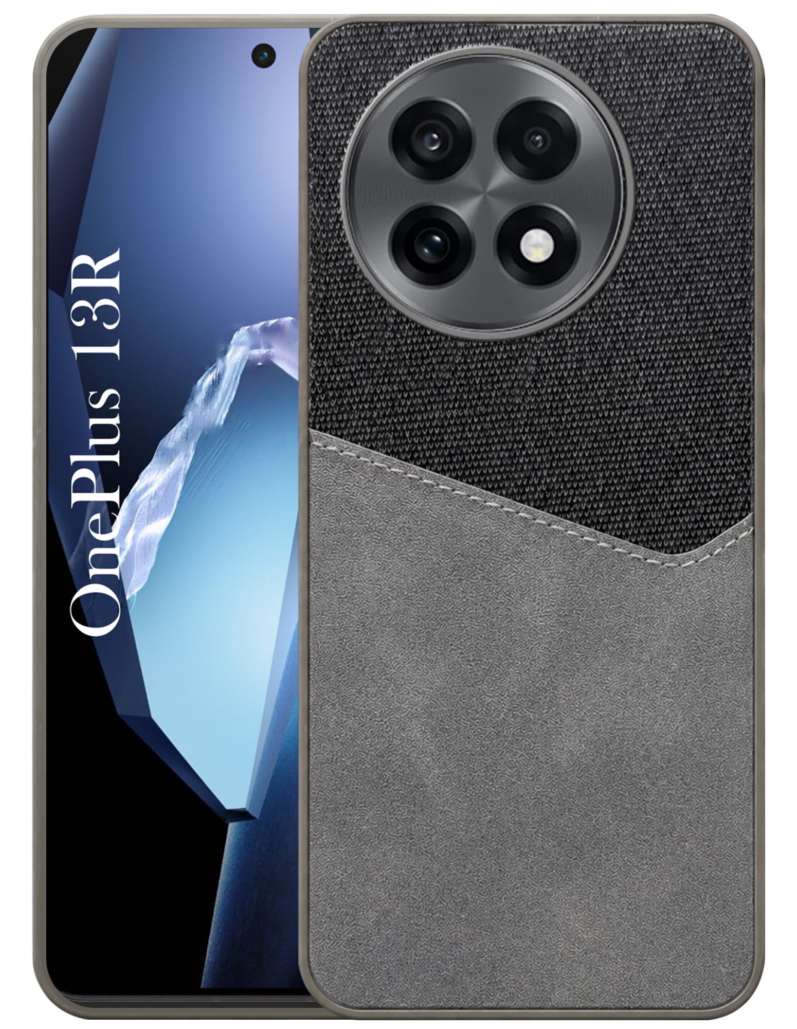 For OnePlus 13R Back Cover Case (Dual PU Leather Stitch | Professional Minimalist | Soft and Flexible)