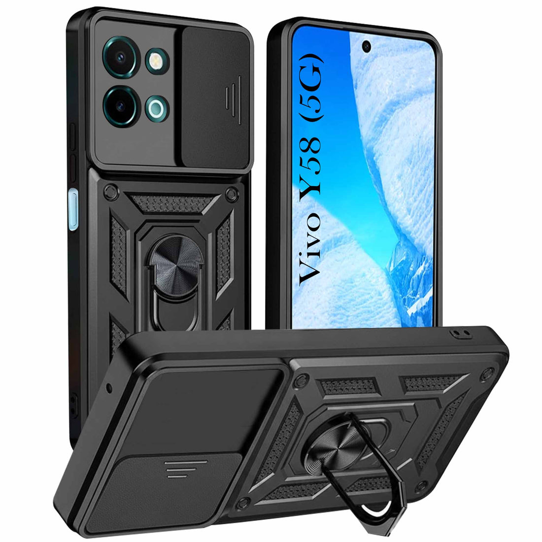 For Vivo Y58 5G Back Cover Case (Hybrid Dual Armor Polycarbonate)